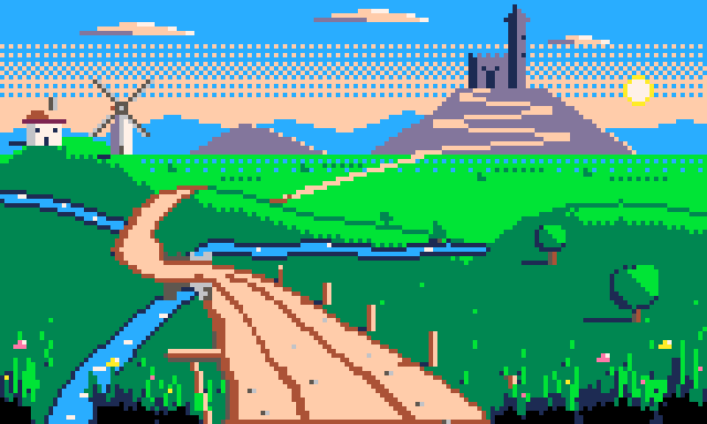 The valley, 4× of Winding road through the valley