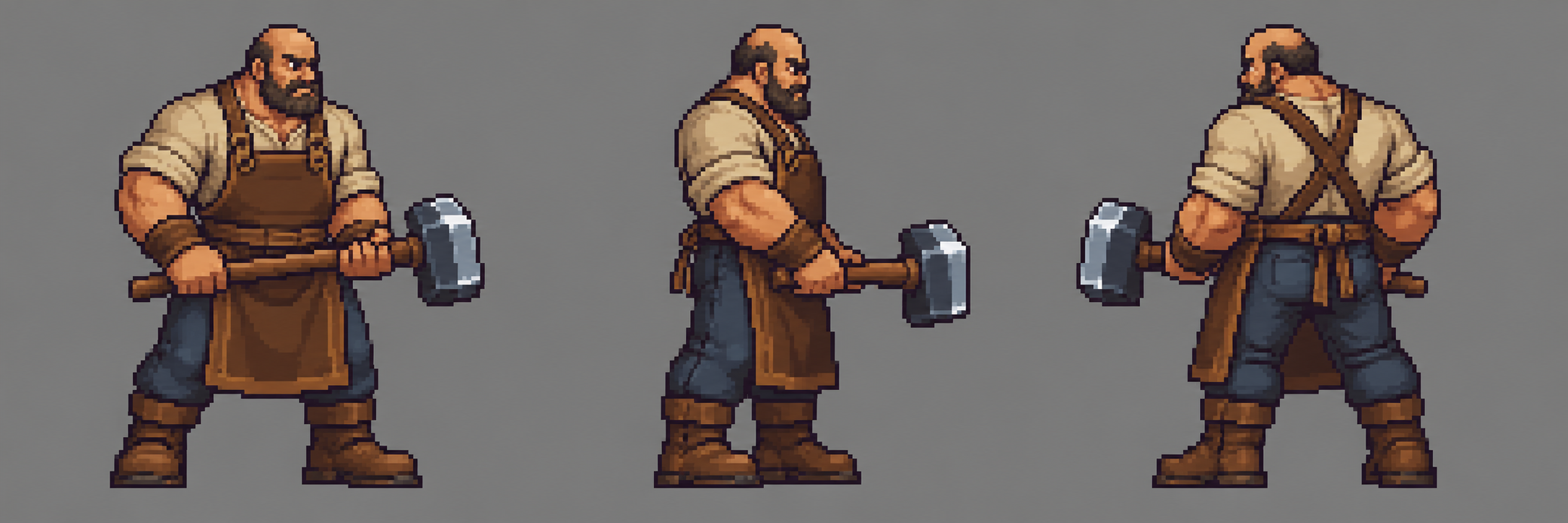 Image-model concept sheet of Blacksmith fire slam