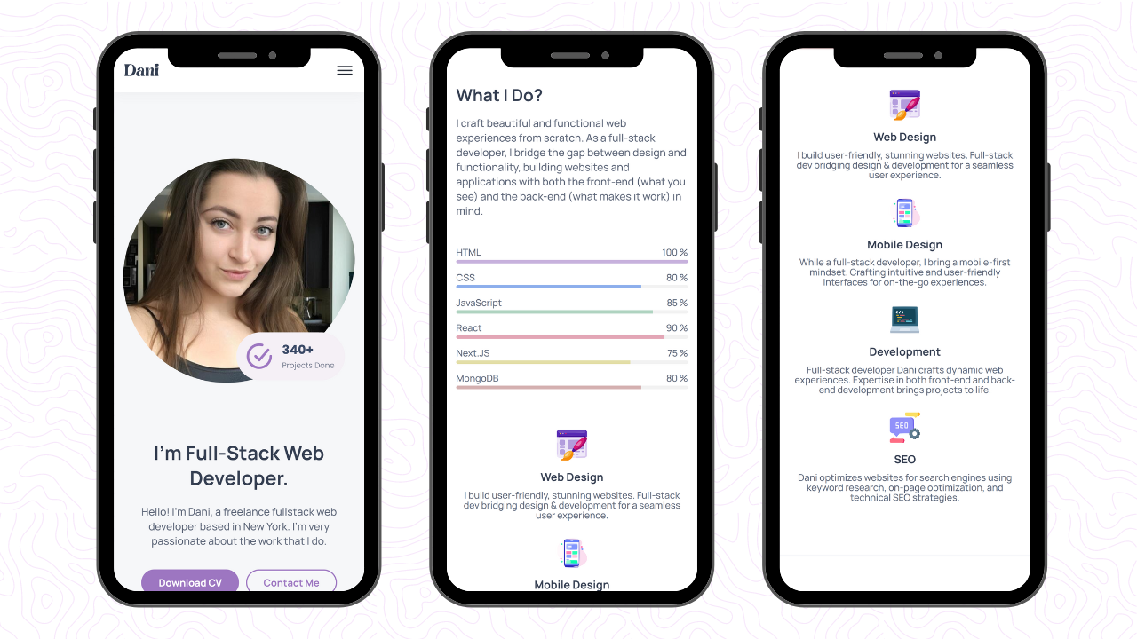 dani portfolio Mobile Demo