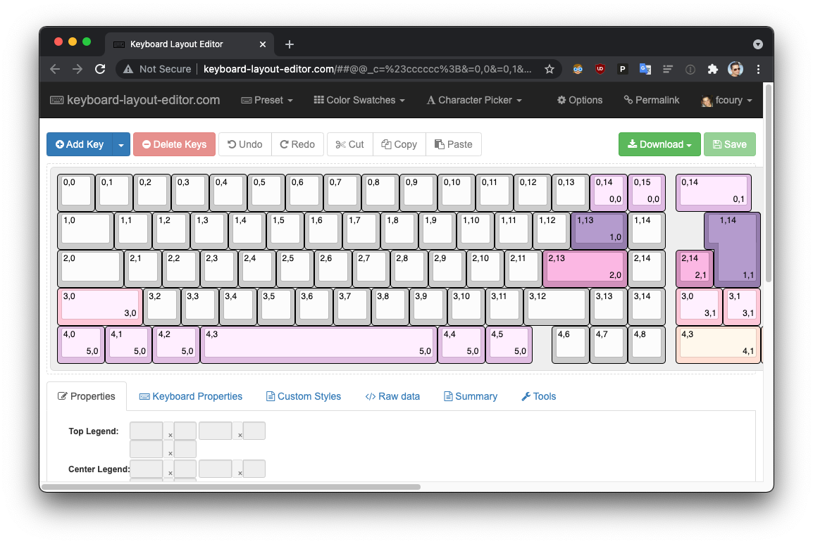 VAI Layout on KLE