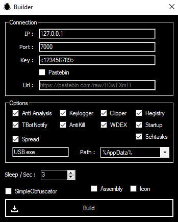 XDump Client Builder