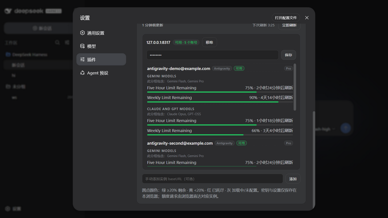 All-accounts quota panel