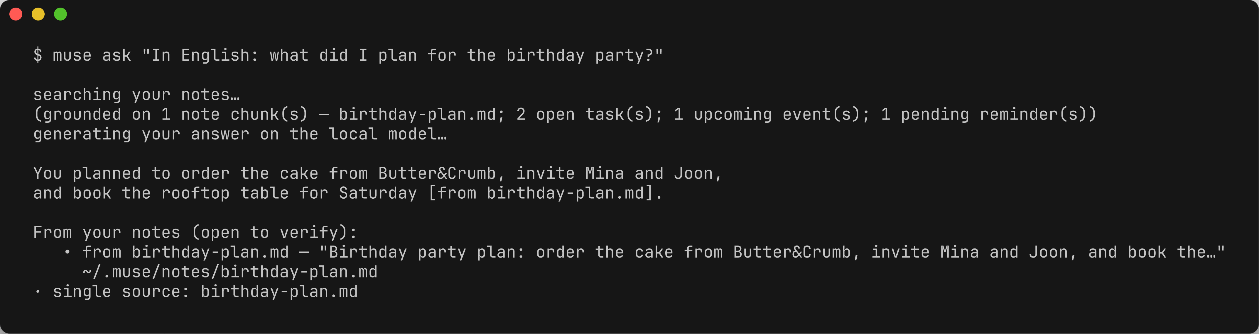 muse ask with an openable receipt, and muse today
