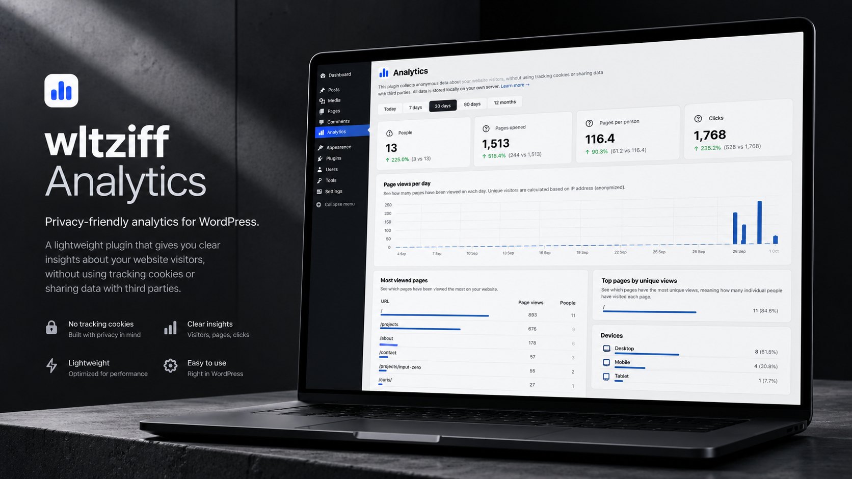 wltziff Analytics dashboard