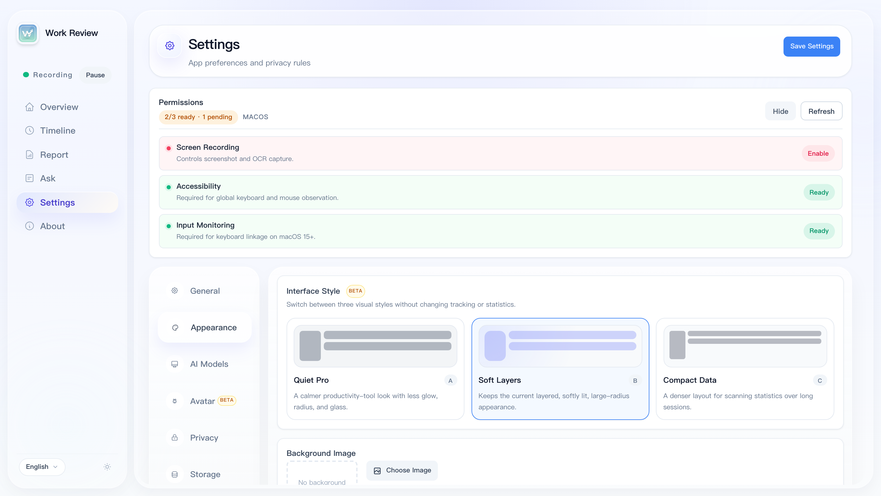 Appearance Settings