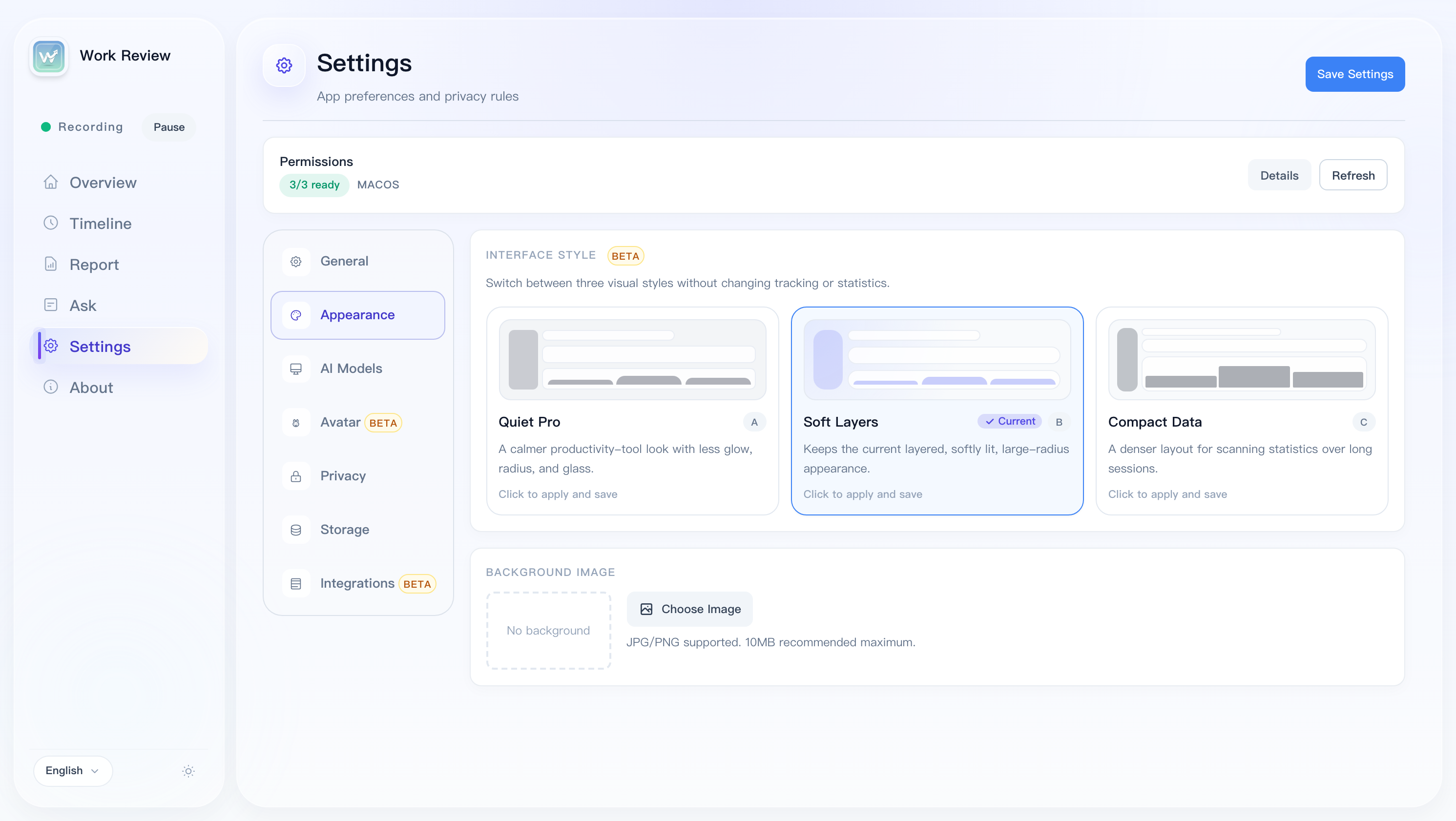 Appearance Settings