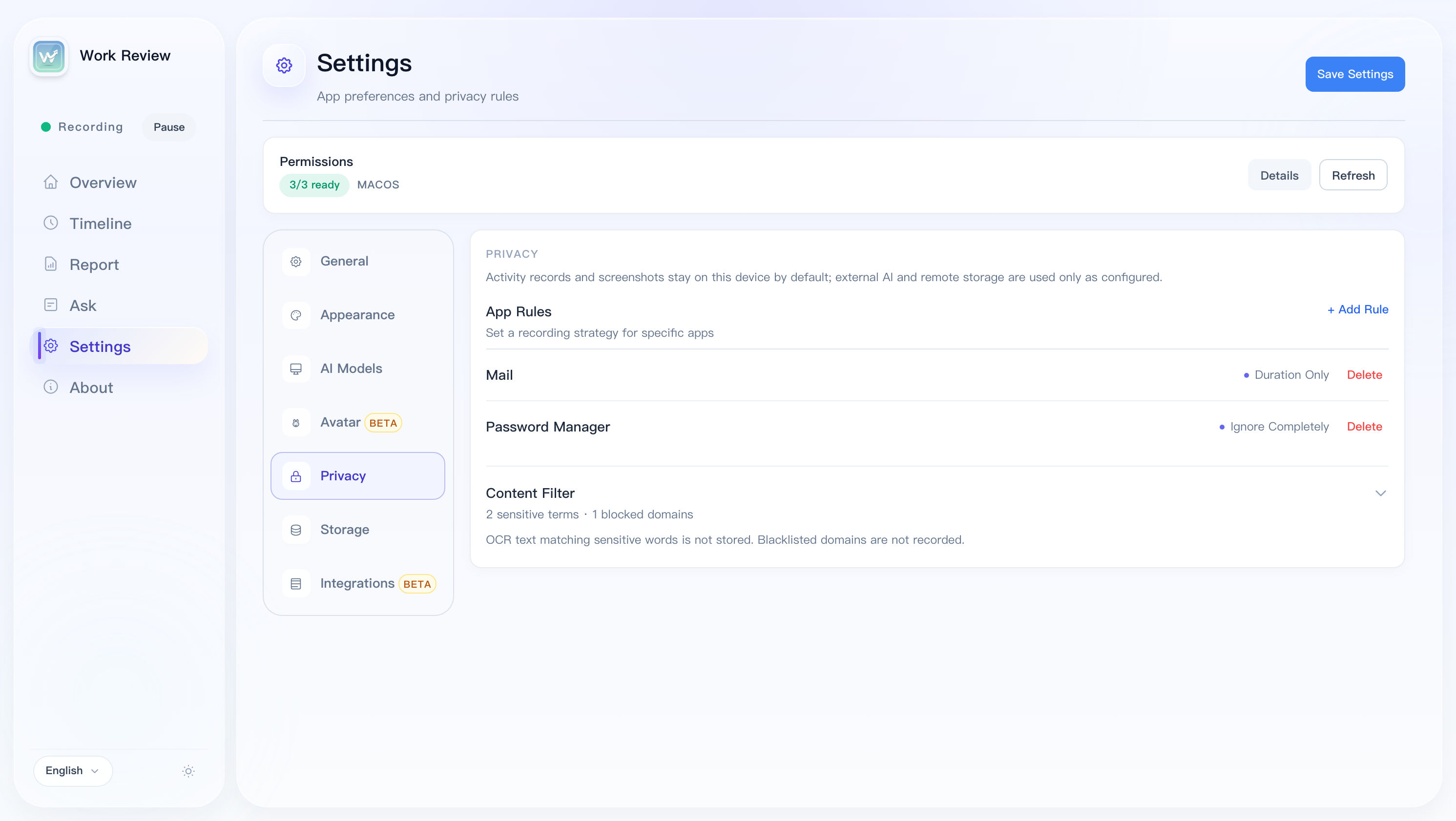 Privacy Settings