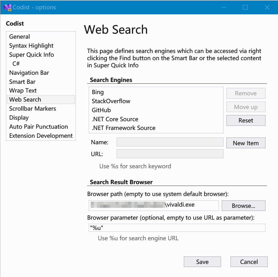 Smart Bar Search Options