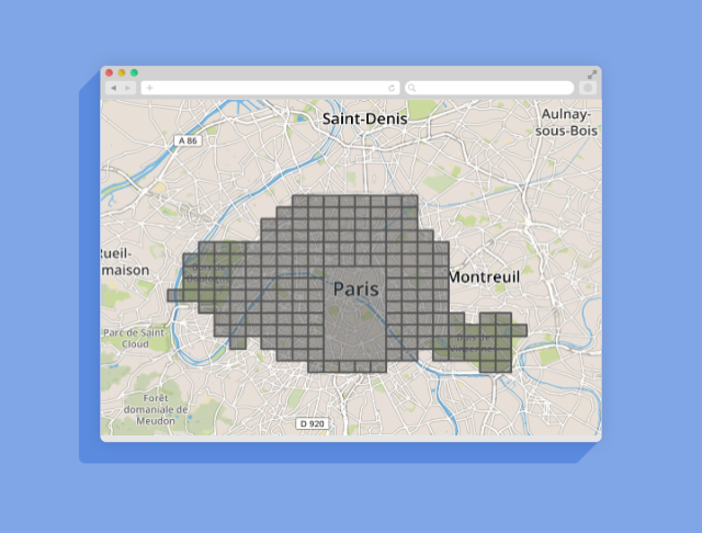 Paris city geohash polygons