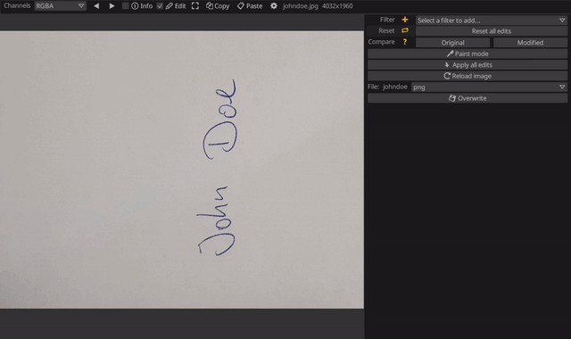 Extracting a signature signature example