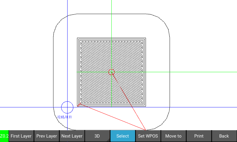 Selection in Gcode Viewer Screen