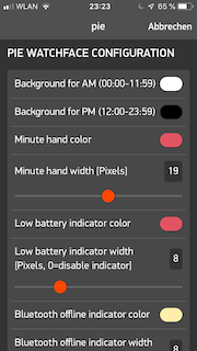 Screenshot of configuration dialog