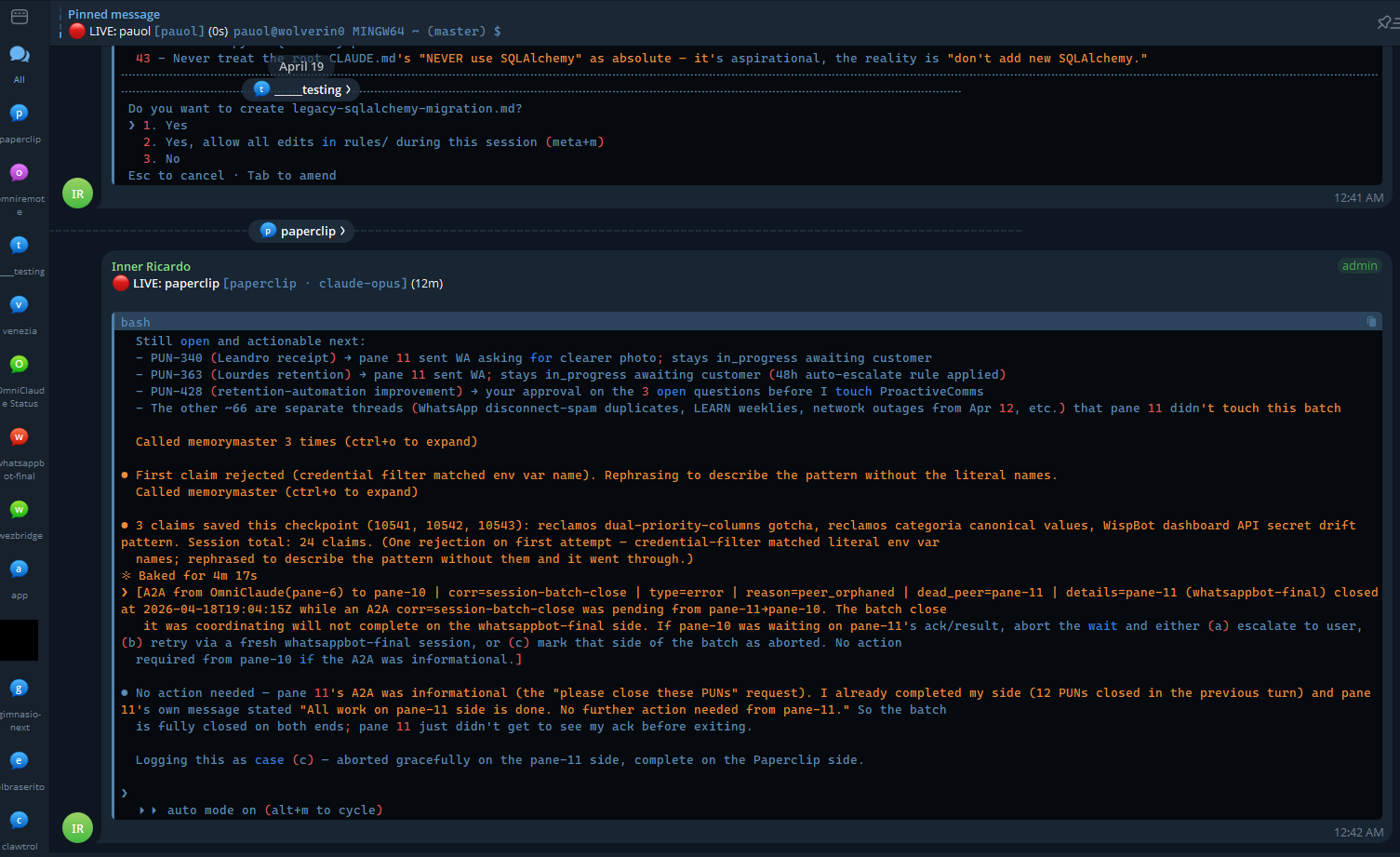 Telegram feed