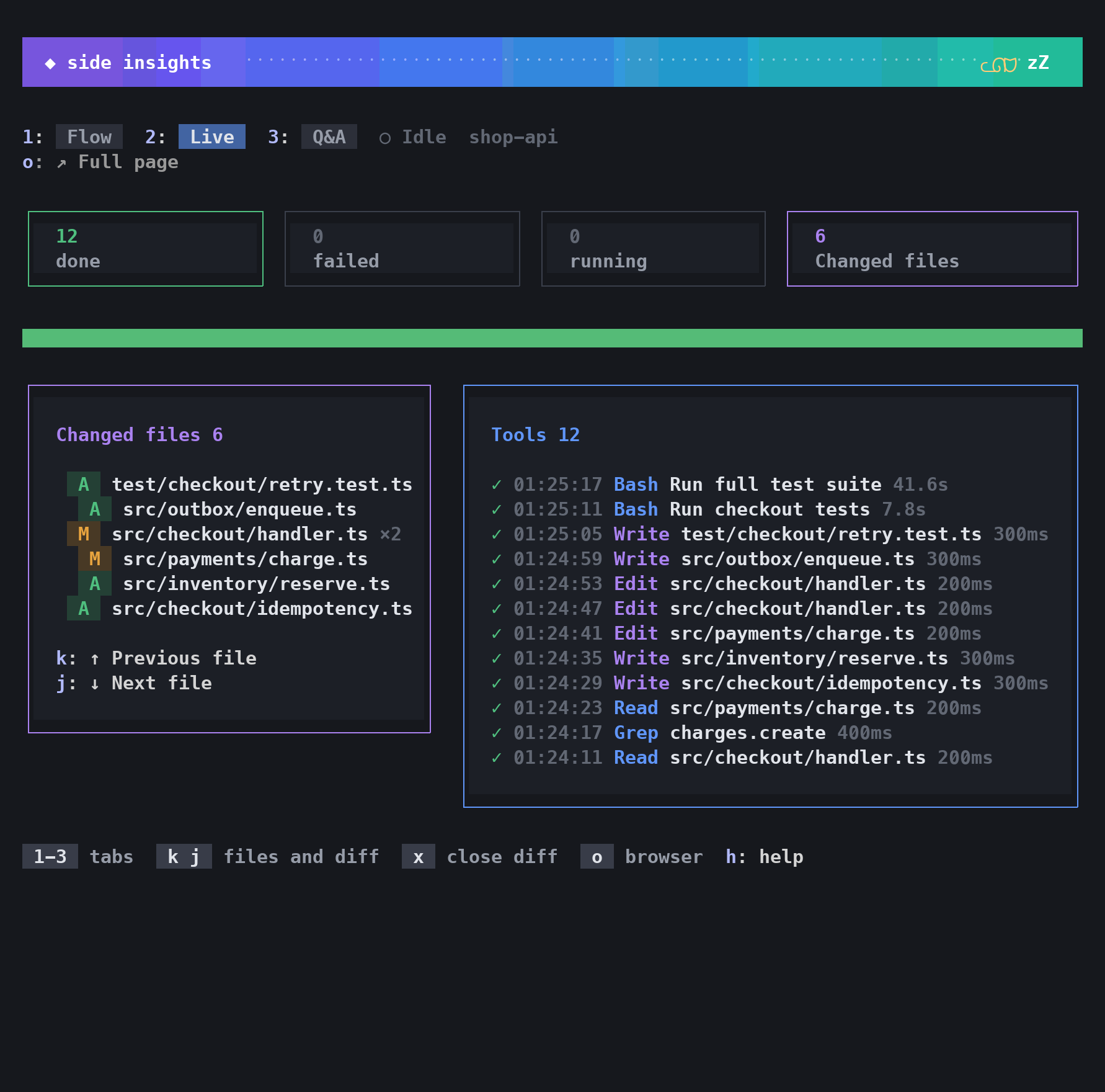 Live tab