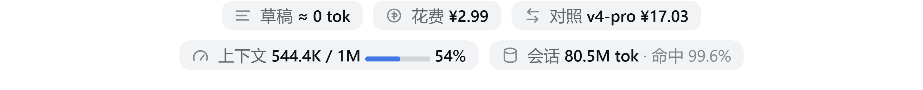 The dsh-token-live readout row under the composer