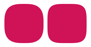 2 examples: A rounded pink square and a pink squircle