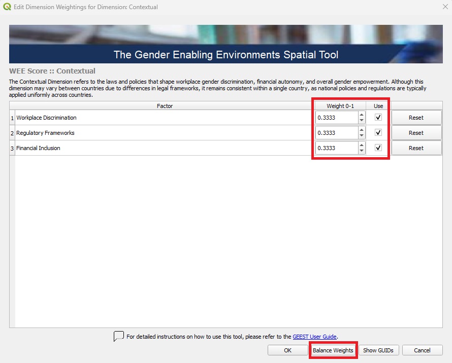 Contextual Weights