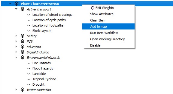 Place Characterization Add to map