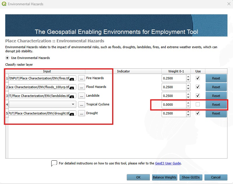 Environmental Hazards data input