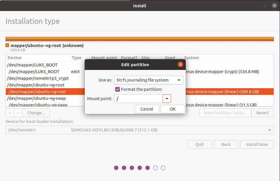 root partition