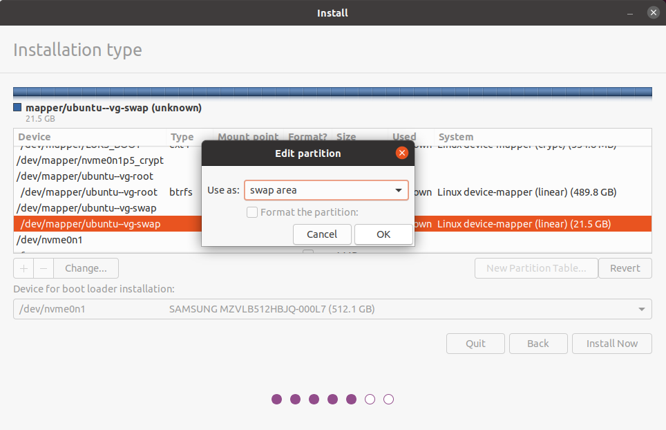 swap partition