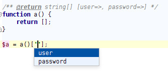 Complete array keys by return description