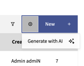 Generate with AI button in the Mautic segment list toolbar