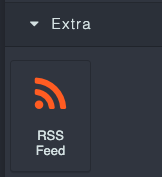RSS Feed block in the GrapesJS email builder block panel