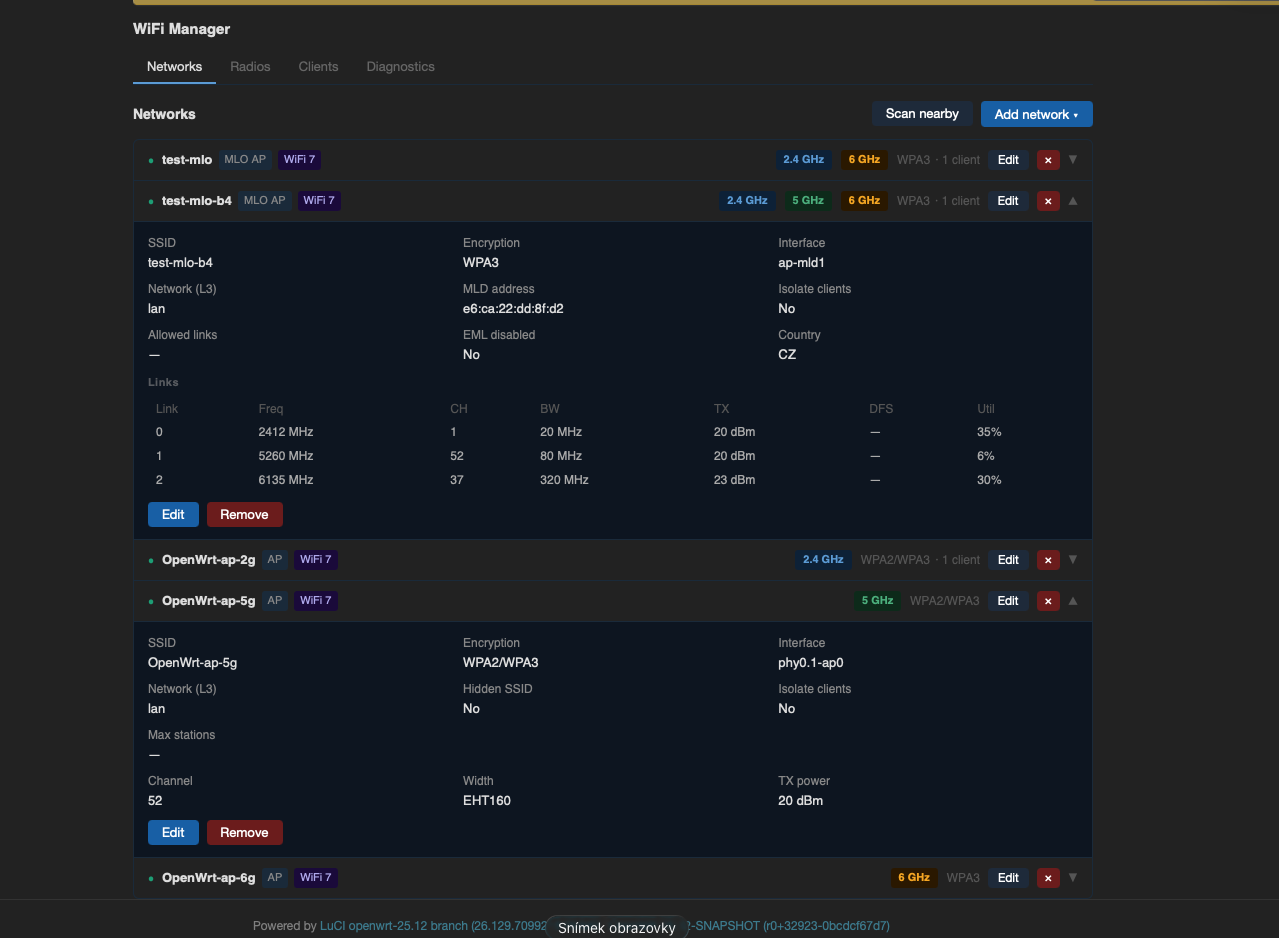 Diagnostics tab