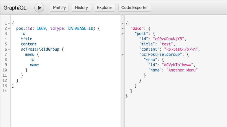 ACF Nav Menu Plugin query in GraphiQL