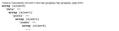 PHP output of executing Graphql