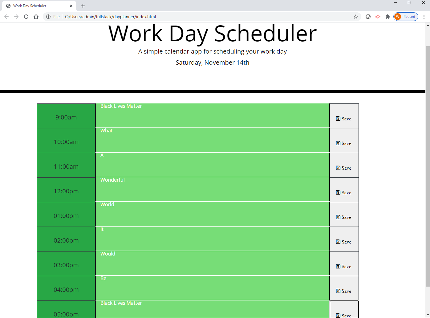 Day Planner Screenshot