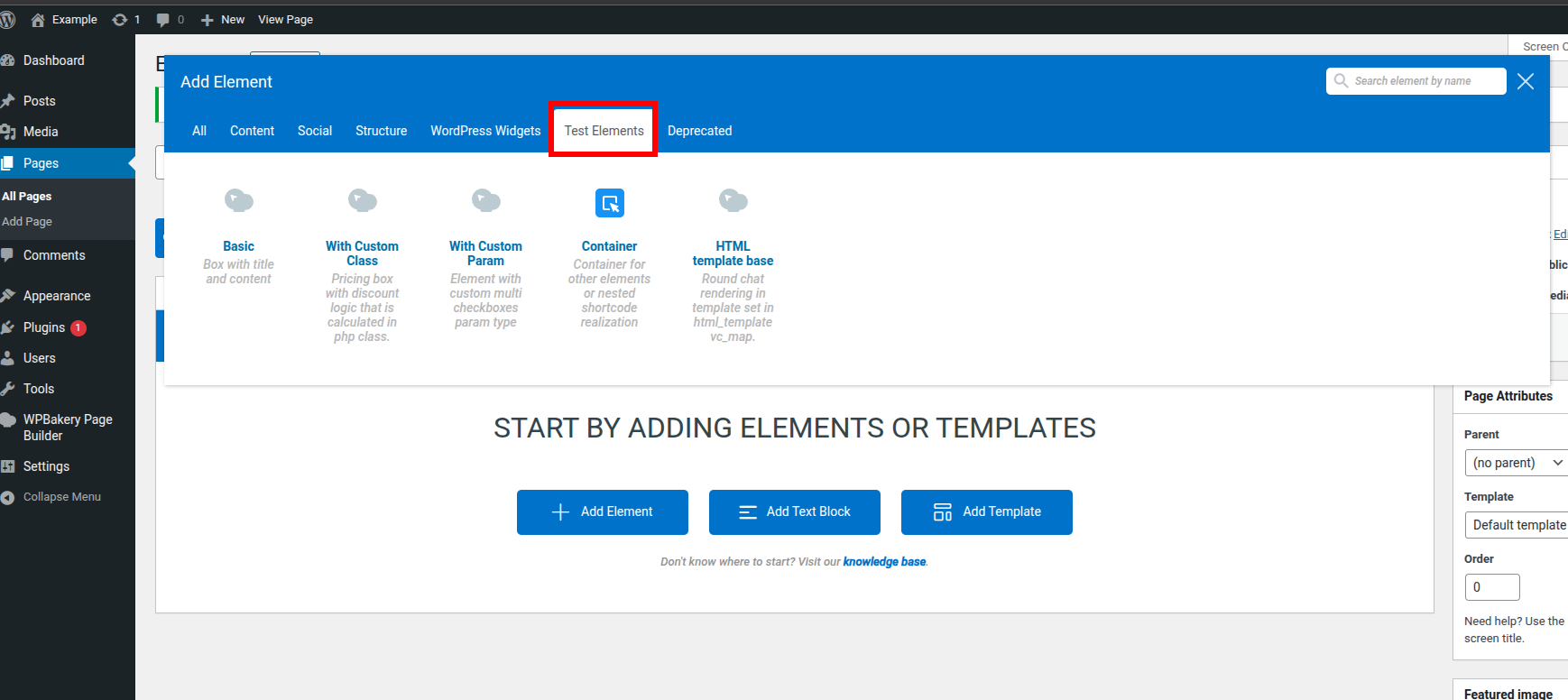 Elements in Editor