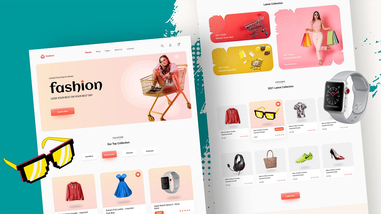 Responsive Fashion E-commerce Website Template with HTML, CSS and JavaScript