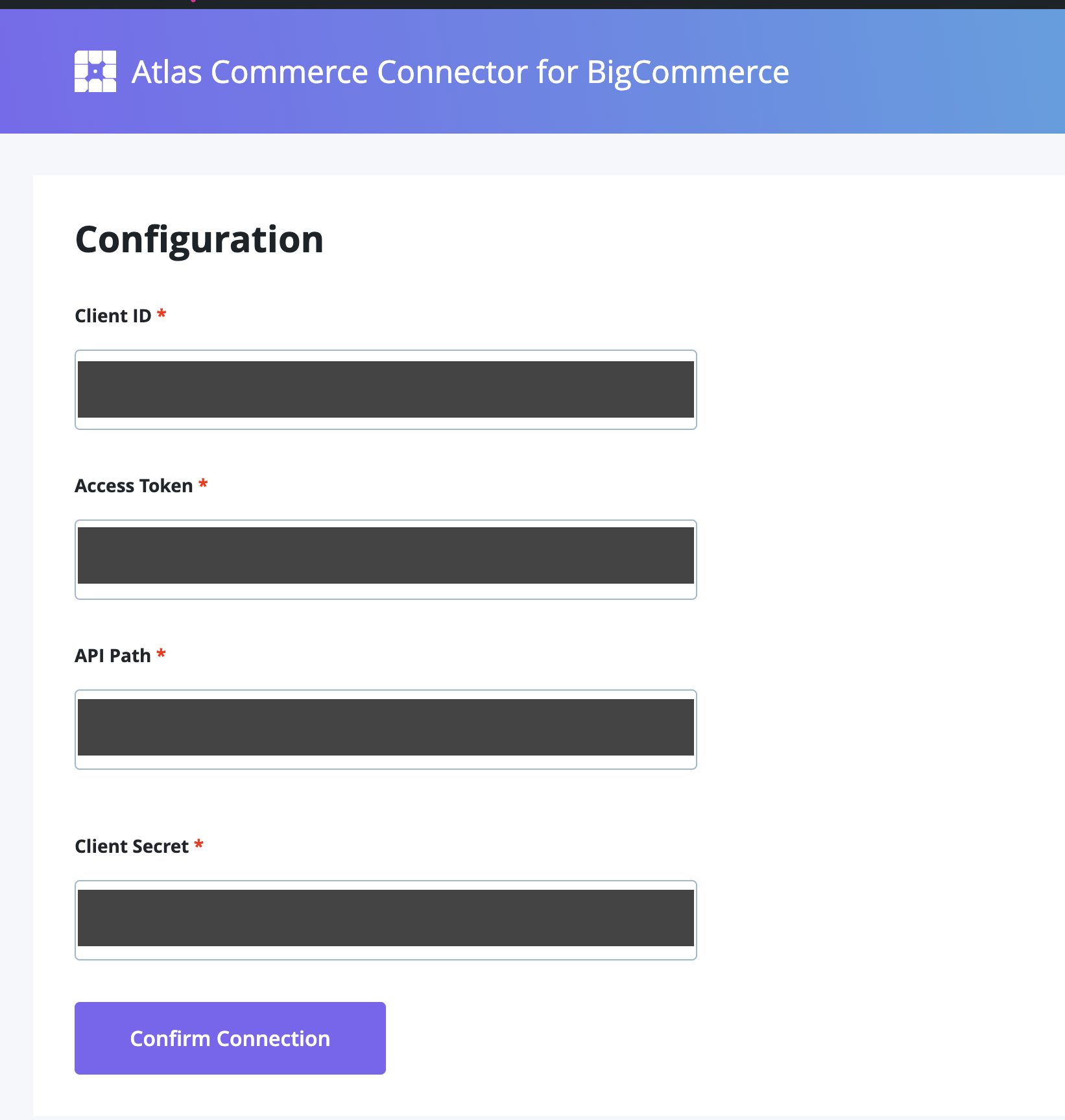 Atlas Commerce Connector Configuration