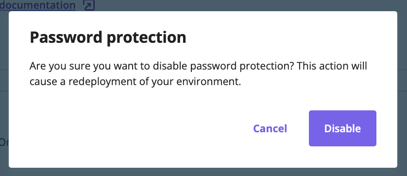 Disable password pop-up