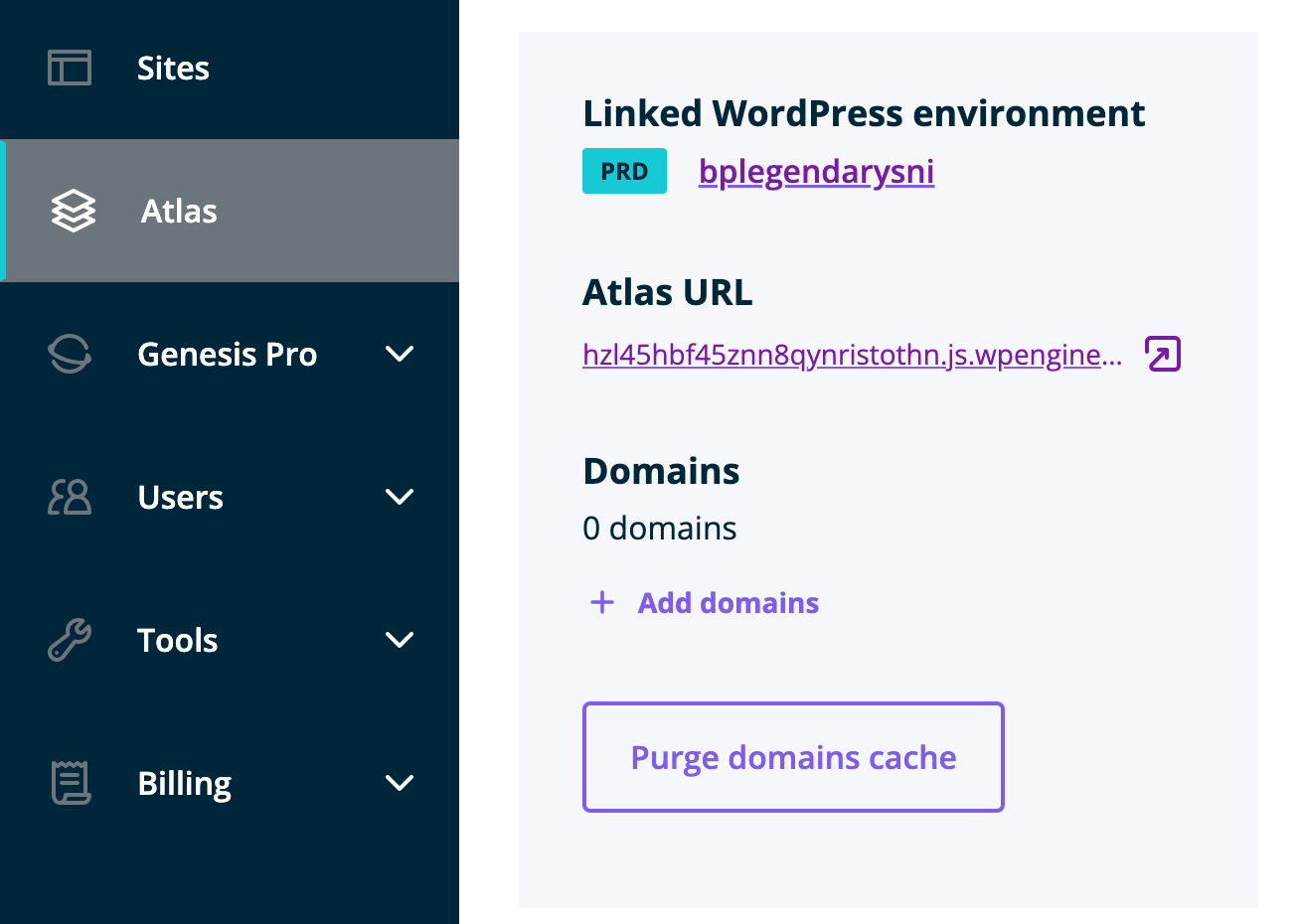 Links to the frontend site and WordPress portal page