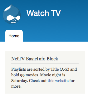 The NetTv Basic Information block in situ