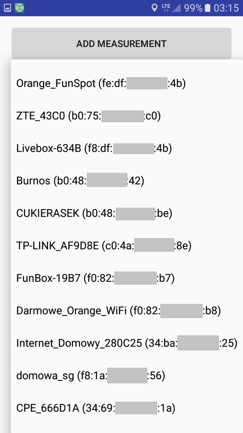 Switching beetween detected WiFi signals