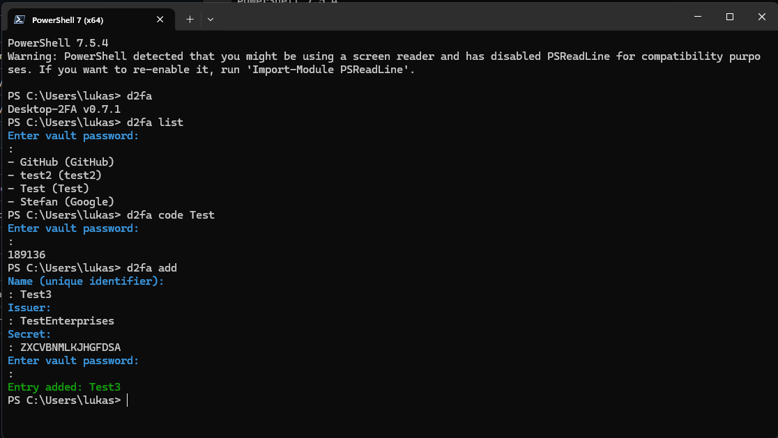 Add entry interactively
