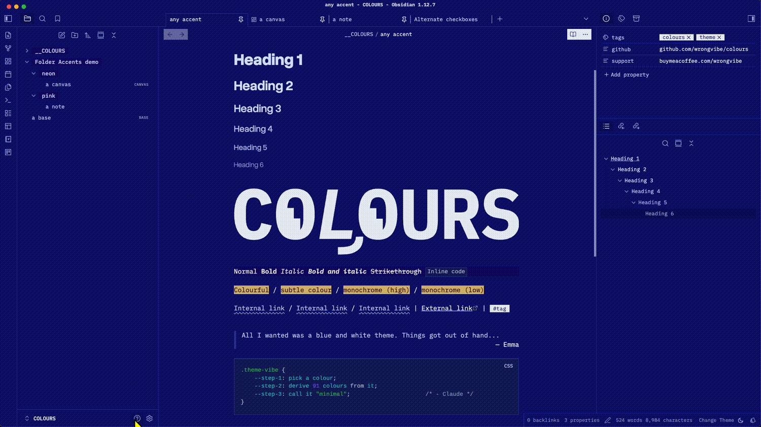 accent colour picker demo
