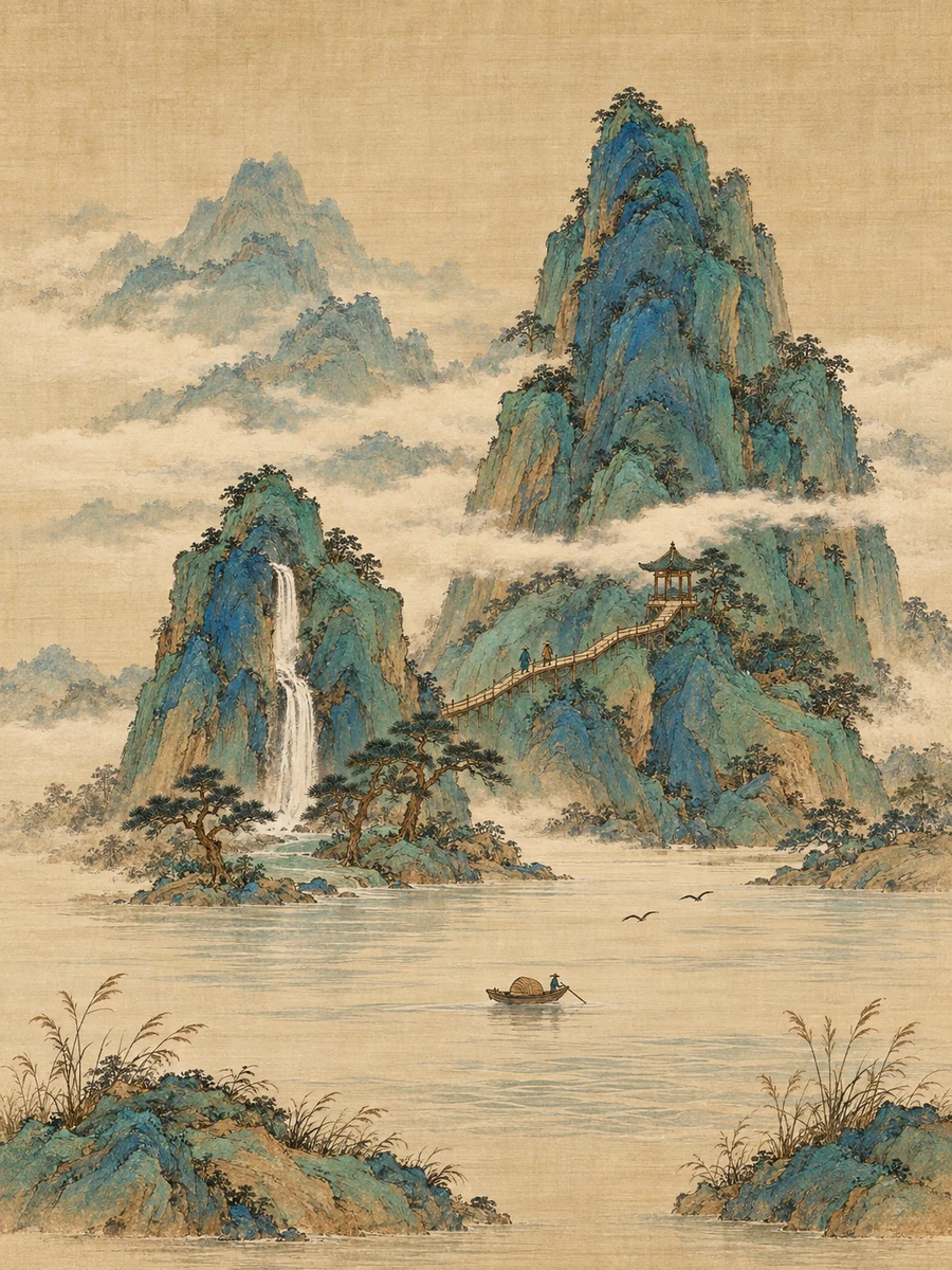 Astra 草图生成的青绿山水