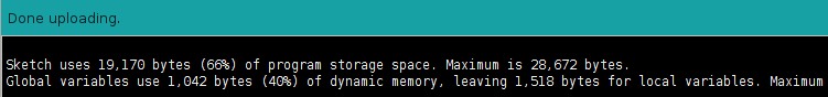 Image of successful firmware upload