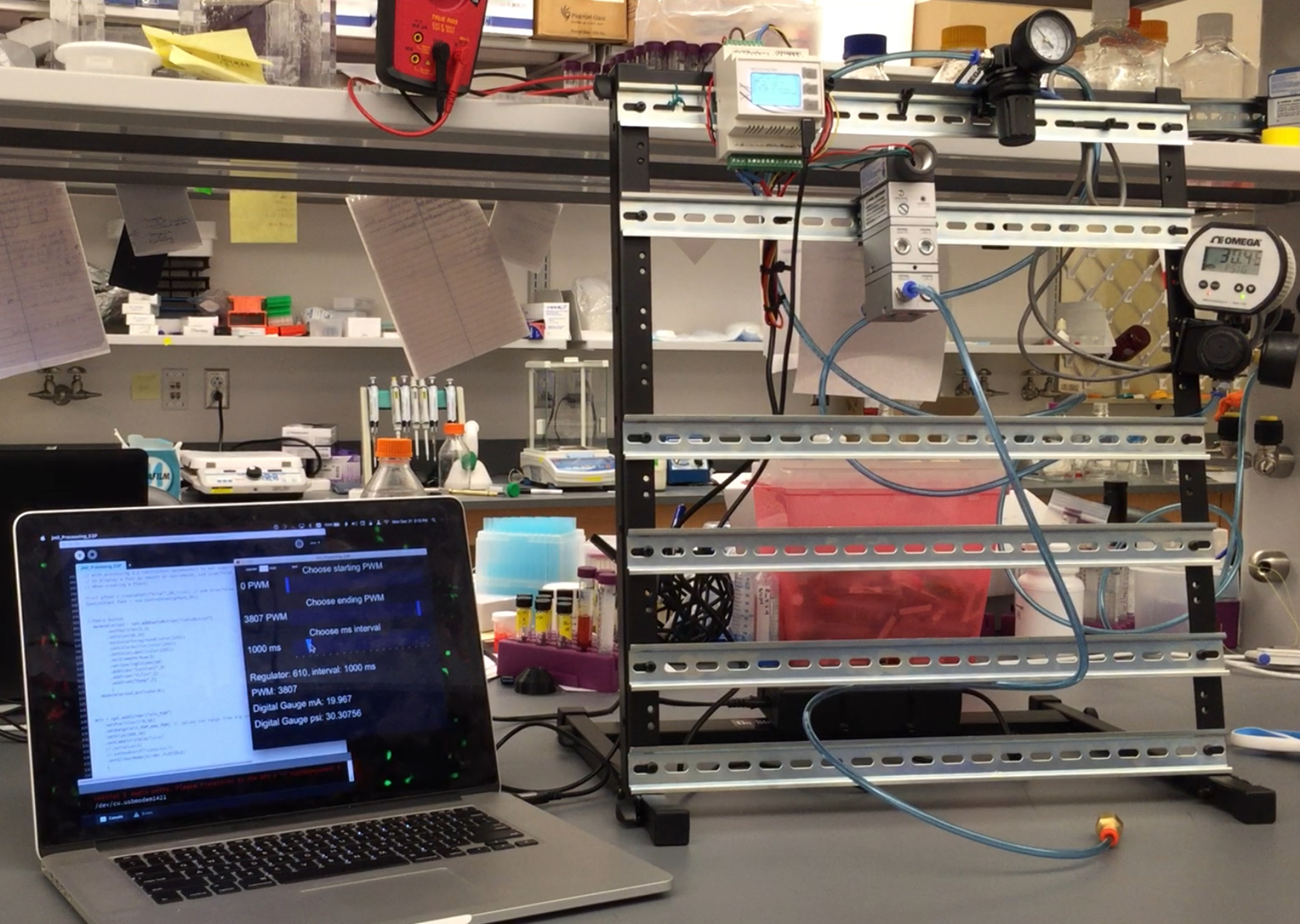 photo of pneumatics setup