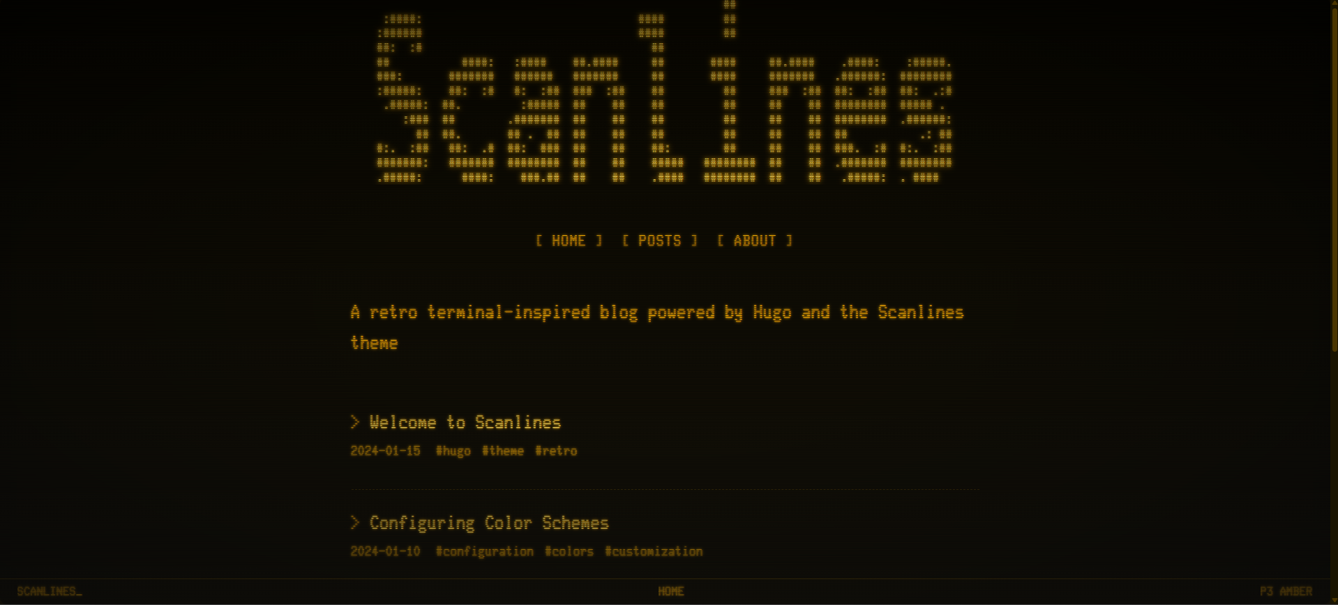 Scanlines theme - Blog homepage