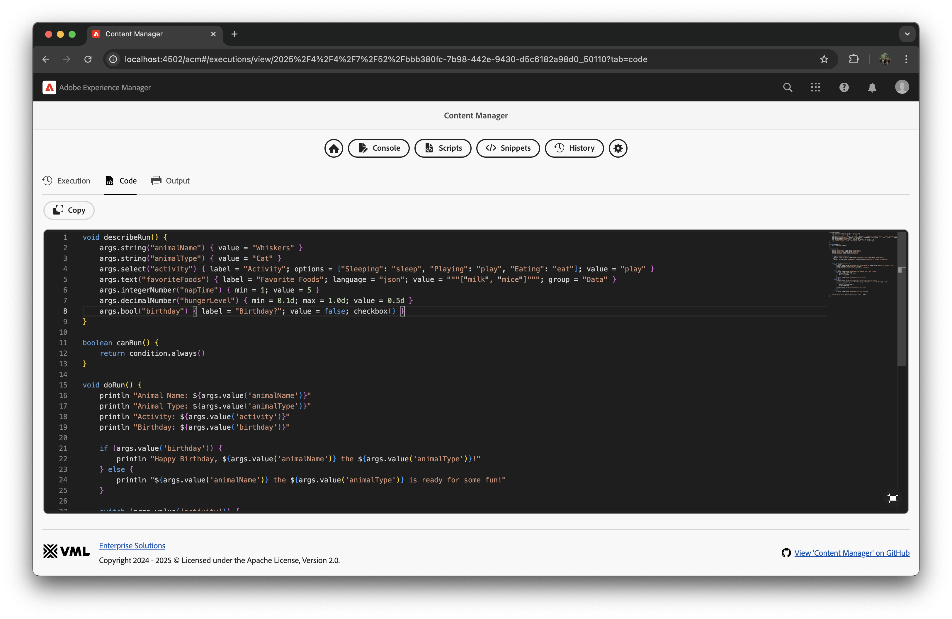 ACM History - Execution Code