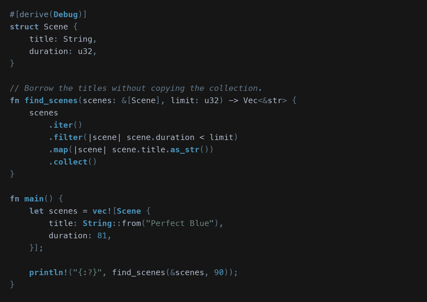 Rust syntax with Perfect Blue