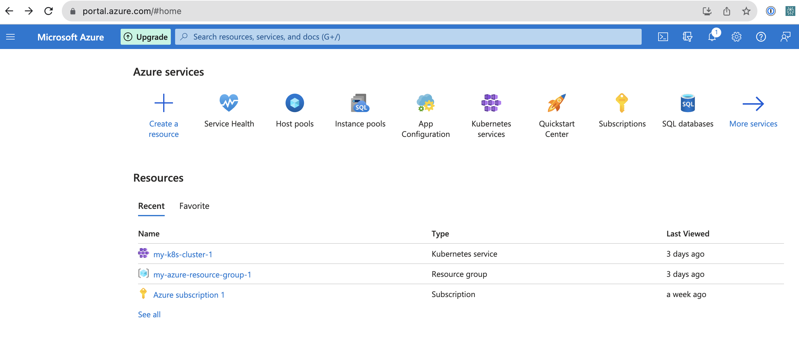 图7 你在azure k8s service云平台上所拥有的资源