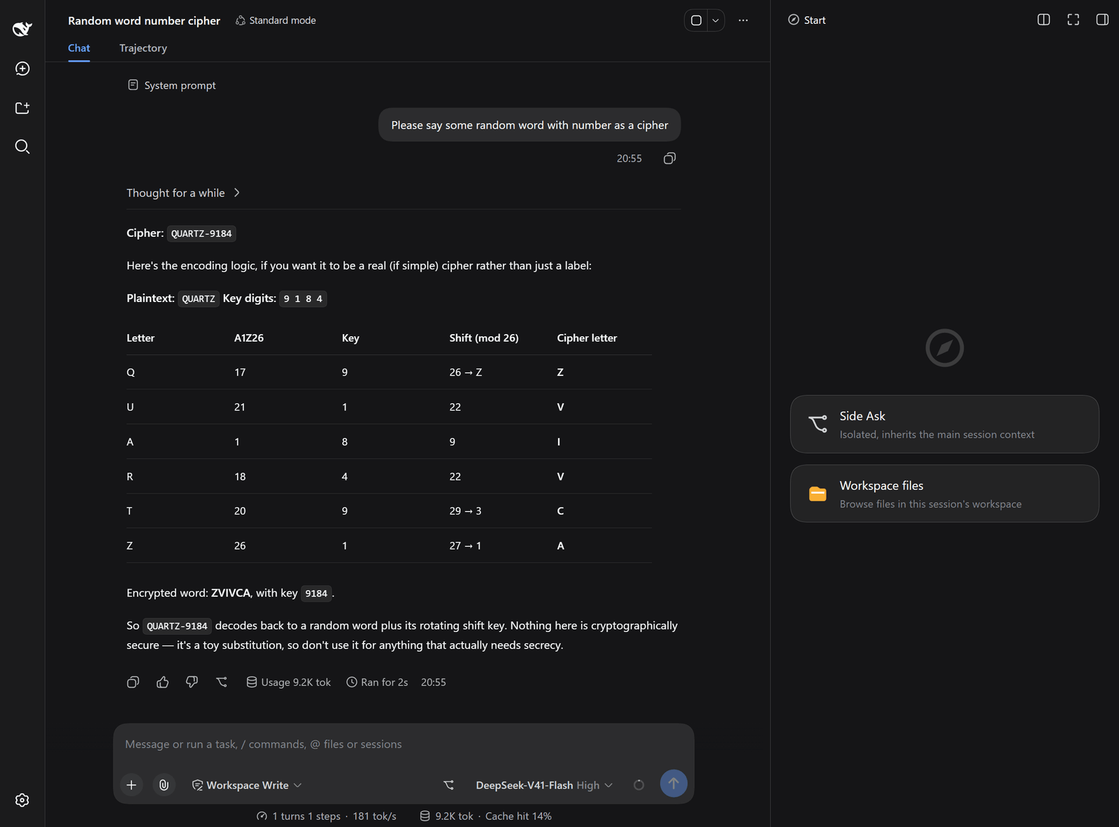 The Side Ask entry in the right sidebar guide
