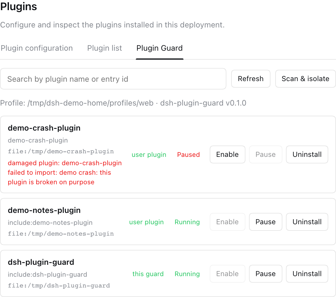dsh-pluginGuard screenshot 2